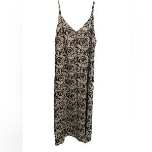 Black & White Floral Maxi Slip Dress - Size 2XL